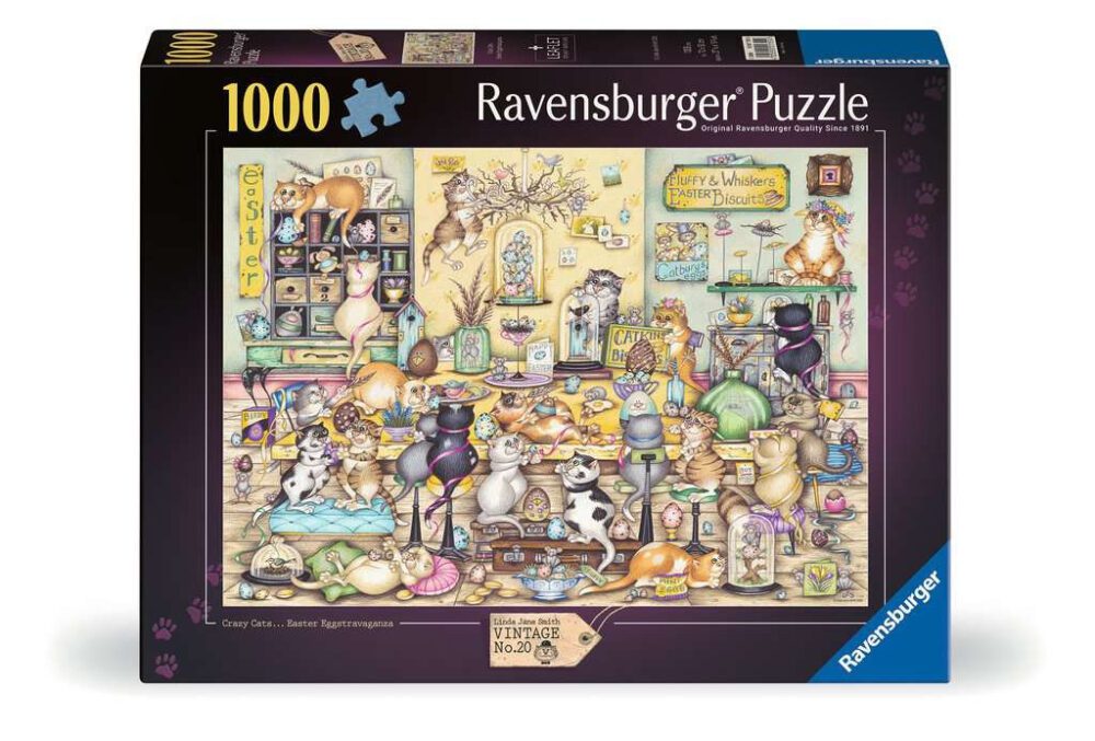crazy-cats-vintage-no-20-easter-eggstravaganza-ravensburger-1000-piece-jigsaw-puzzle-mind-games-southport
